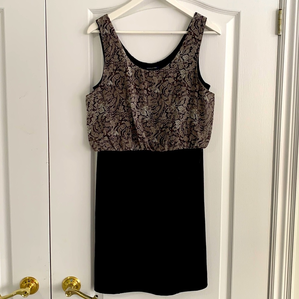 Banana Republic Women’s Colorblock Dress- Snakeskin and Black
